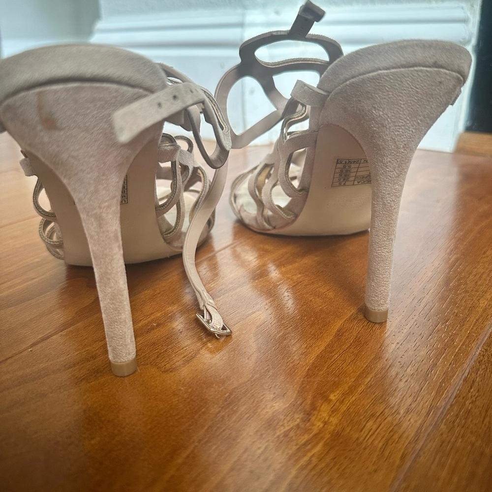 Elegant Beige Strappy Heels